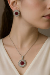Zircon Locket Set-58 (Maroon)